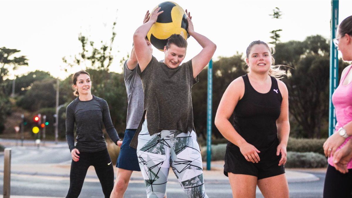 People exercising outdoors