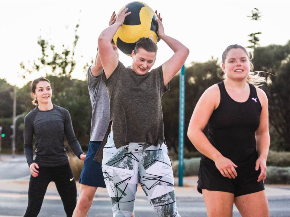 People exercising outdoors